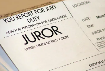 A jury service summons notice.